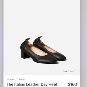 Everlane. The Italian Leather Day Heel. Black. Size 7